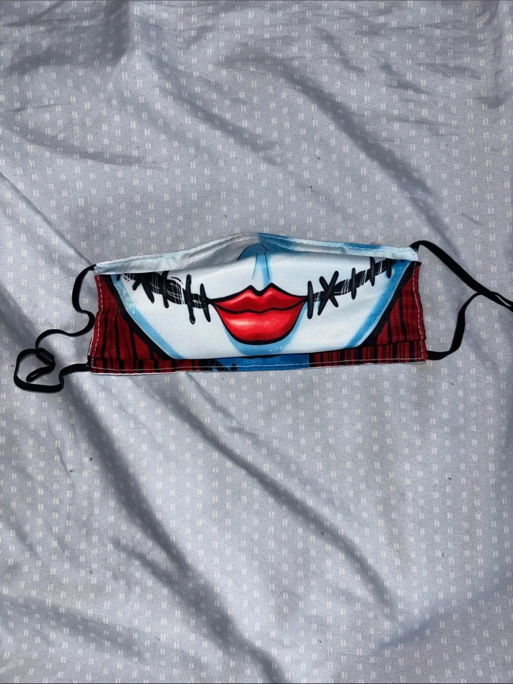 Graphic Face Print Cloth Mask with Red Lips